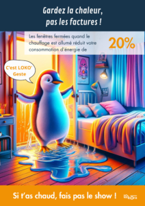 Affiche de sensibilisation économie d'énergies liées au chauffage