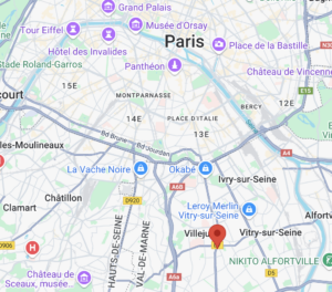localisation de la résidence étudiante proche Paris sur un Plan 