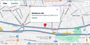 plan maps de la résidence étudiante proche des transports en commun