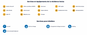 Services et équipements de la résidence étudiante