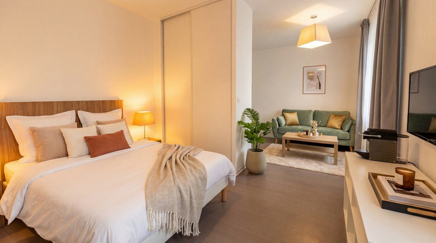 Studio Cocoon avec coin nuit et coin salon